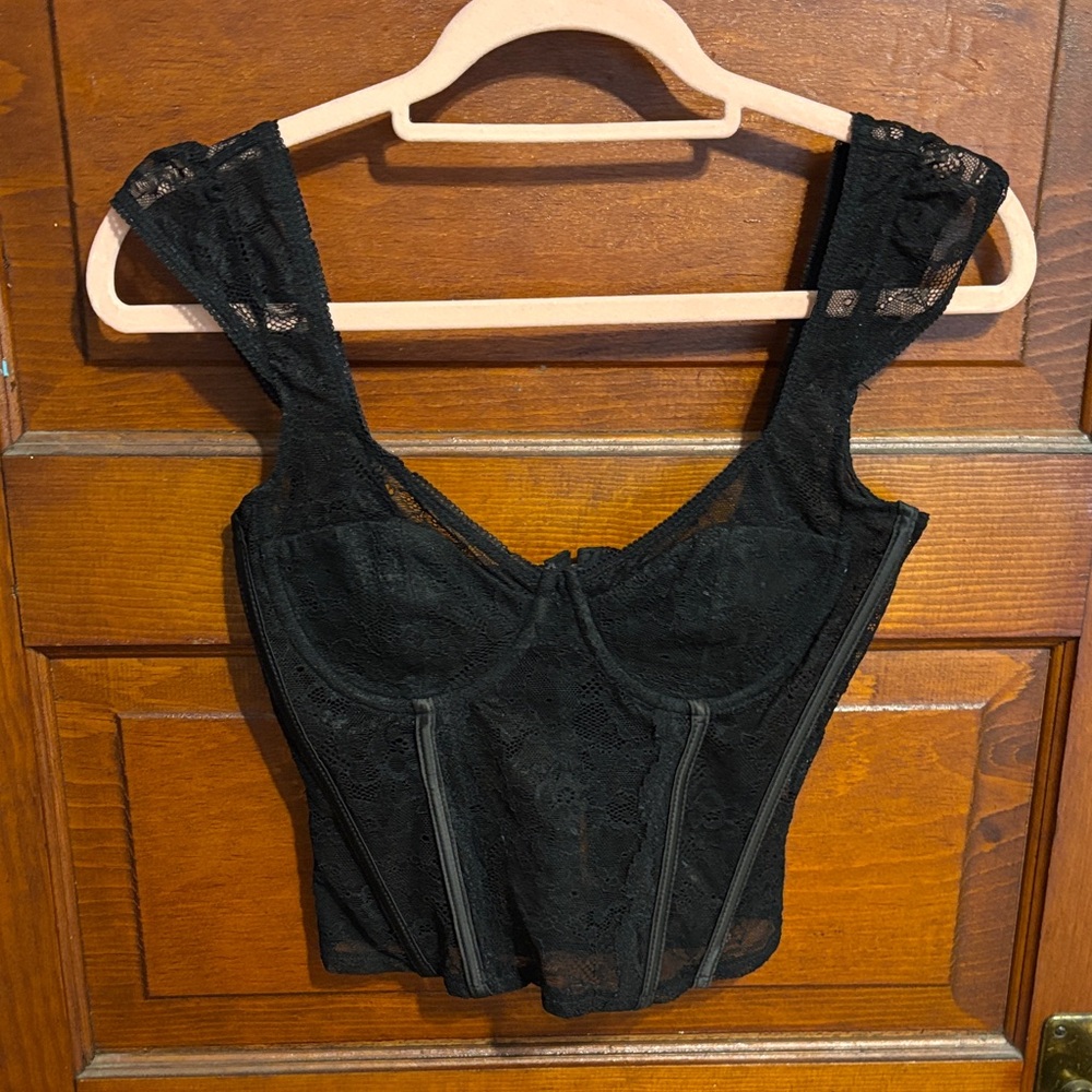 Edikted Black Lace Corset Top